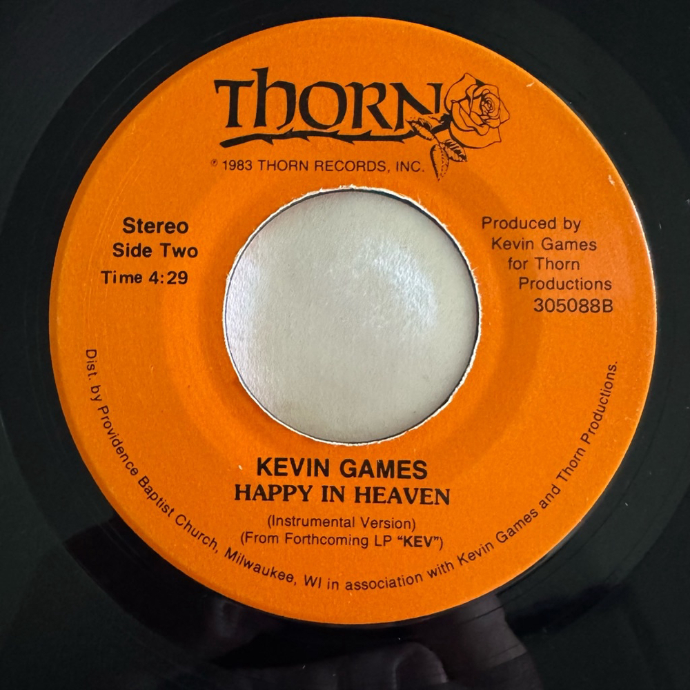 Kevin Games – Happy in Heaven (1983 Thorn Records) Rare Milwaukee Gospel Soul 45 - Picture 6 of 7